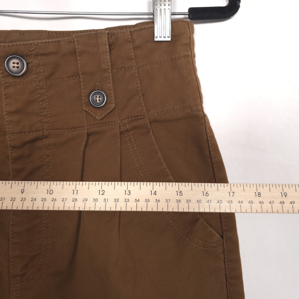 FREE PEOPLE Cargo Pants Brown High Rise Utility‎ Pockets Cropped Women Small - Picture 6 of 12